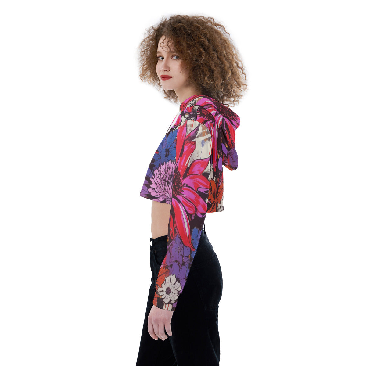 All-Over Print Women's Crop Top Hoodie WHS0007