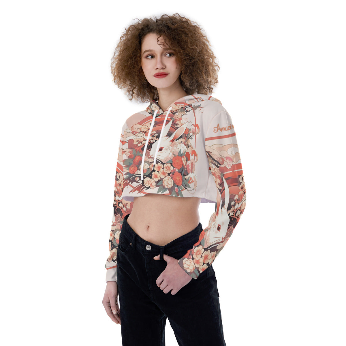 All-Over Print Women's Crop Top Hoodie WHS0005