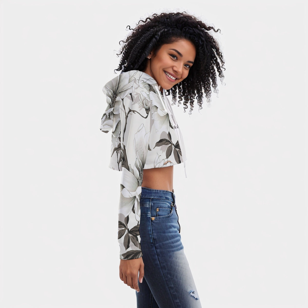 All-Over Print Women's Crop Top Hoodie WHS0003
