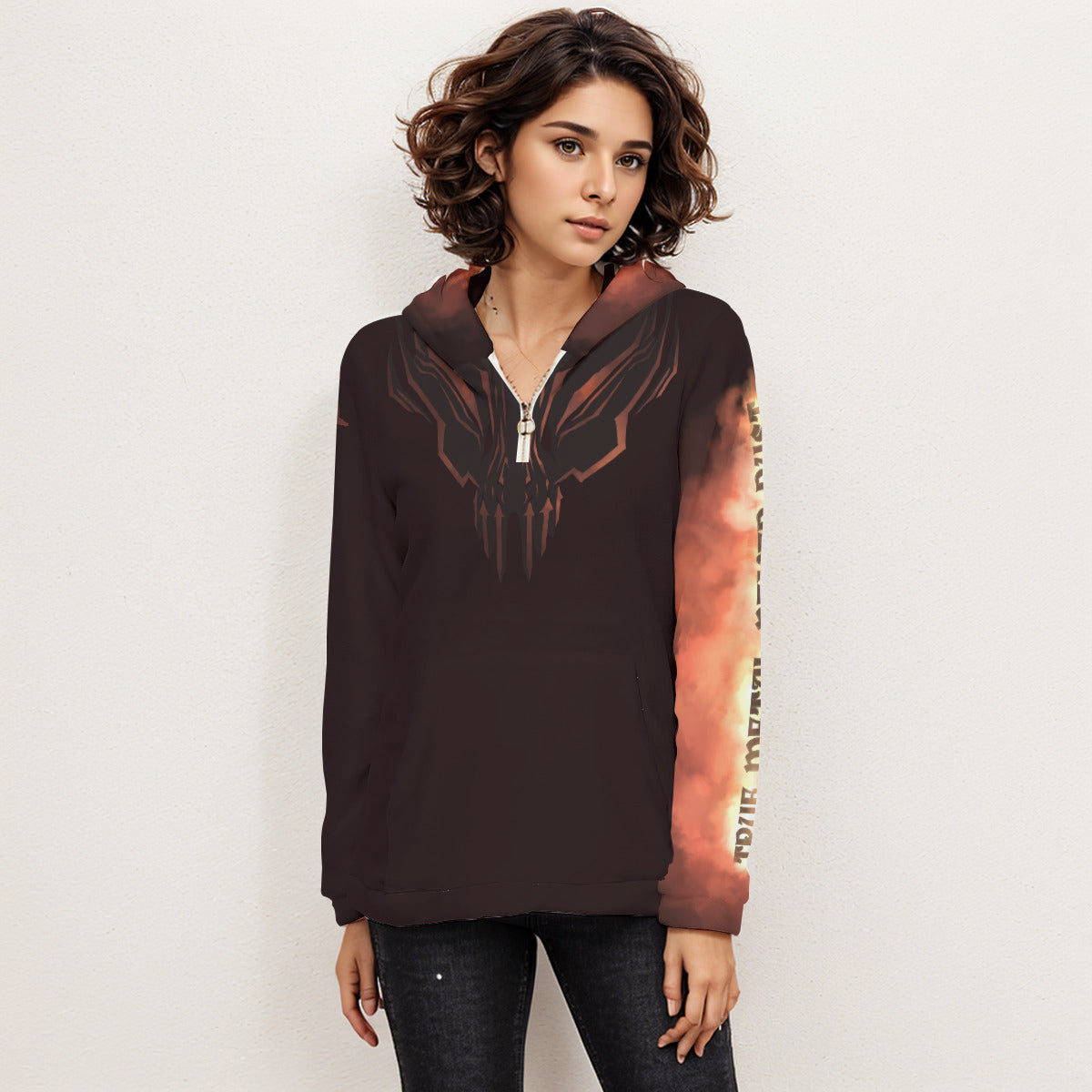 Epic Metal Women's Borg Fleece Hoodie With Half Zip