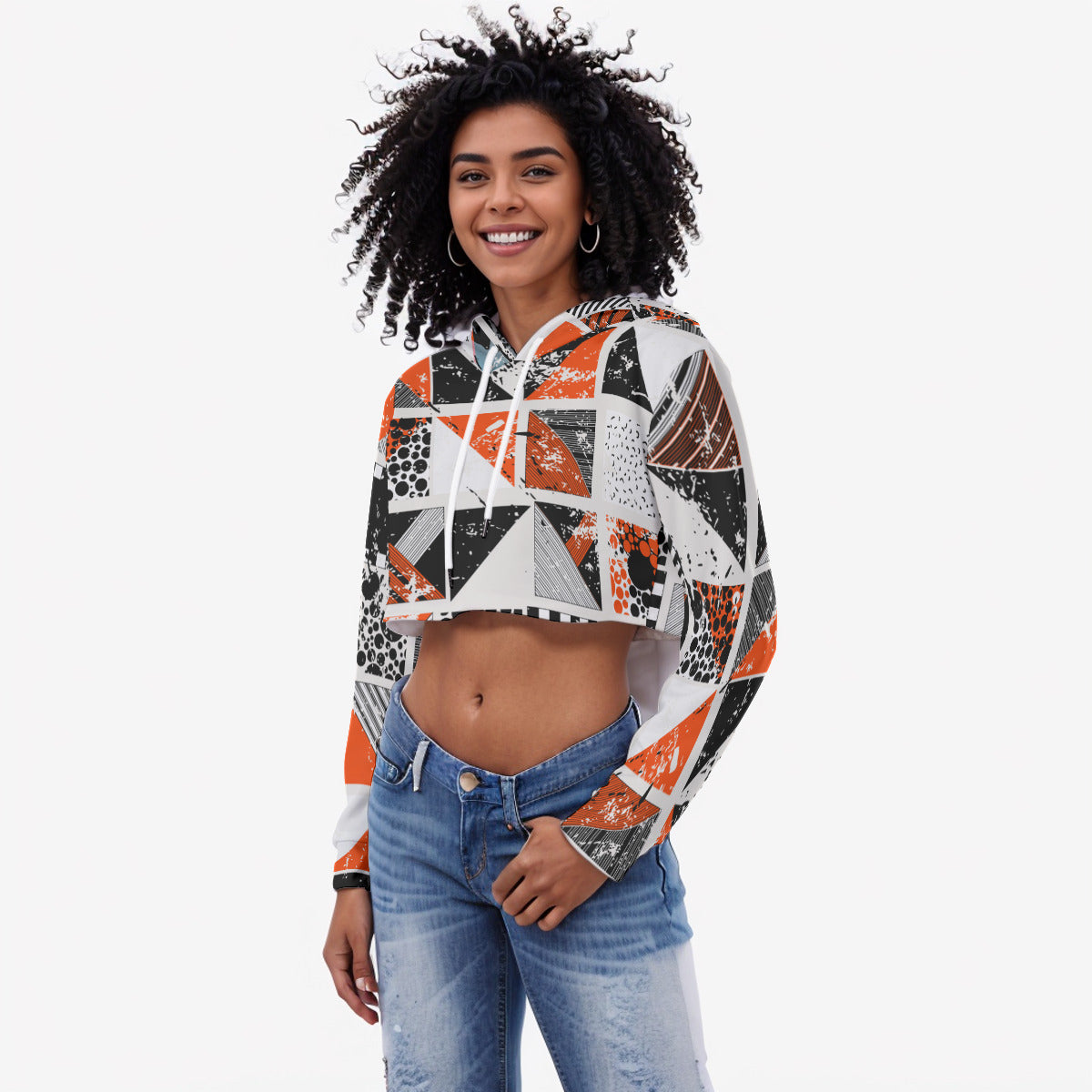 All-Over Print Women's Crop Top Hoodie WHS0004