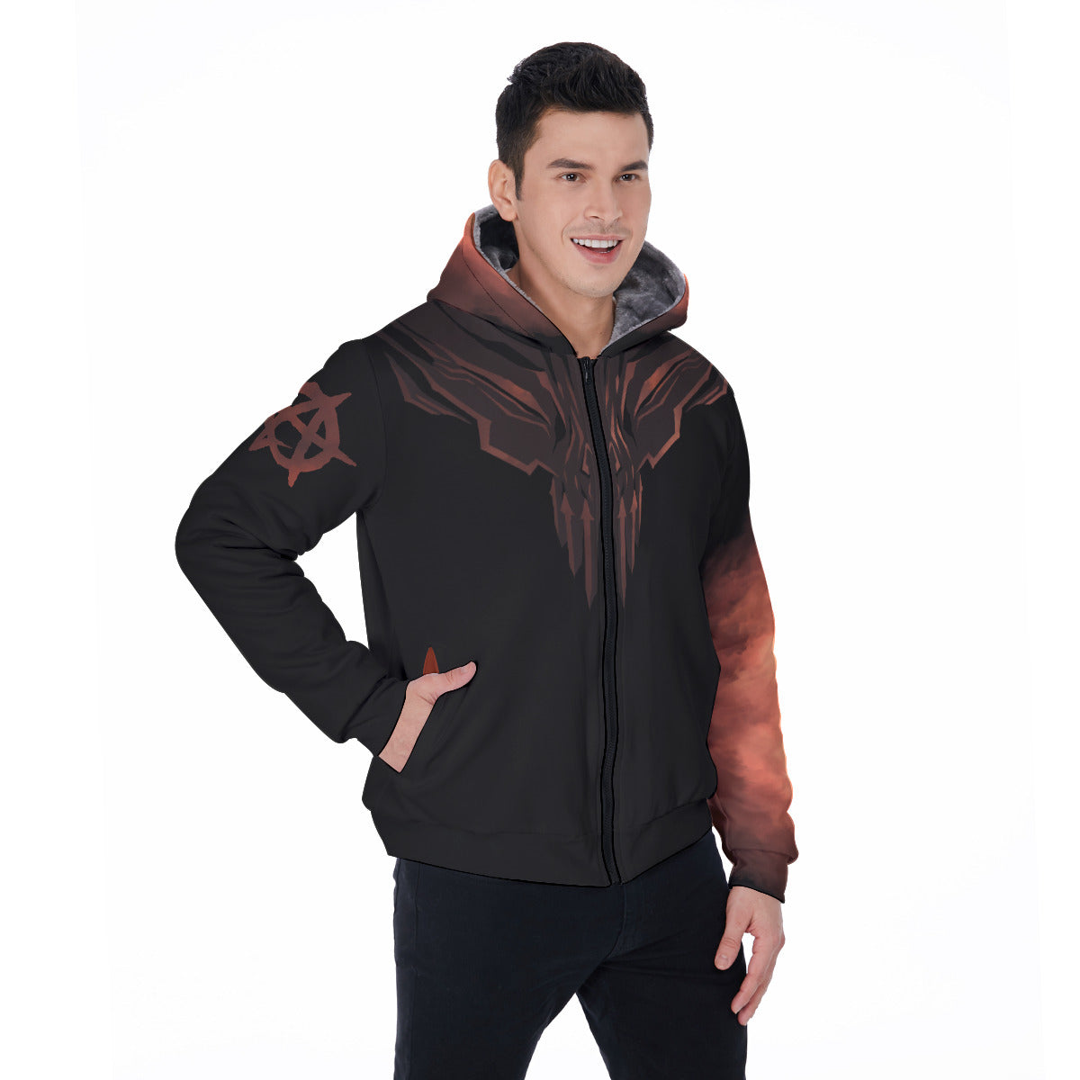 Epic Metal Men's Sherpa Fleece Zip Up Hoodie
