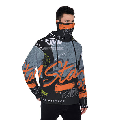 All-Over Print Men's Pullover Hoodie With Mask MHM00002