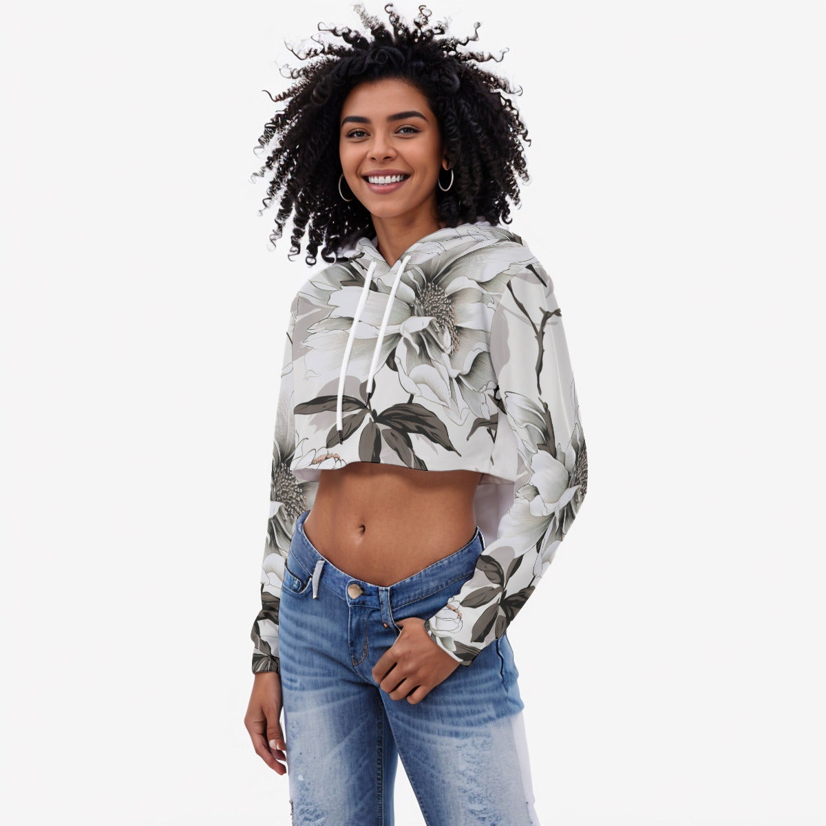 All-Over Print Women's Crop Top Hoodie WHS0003