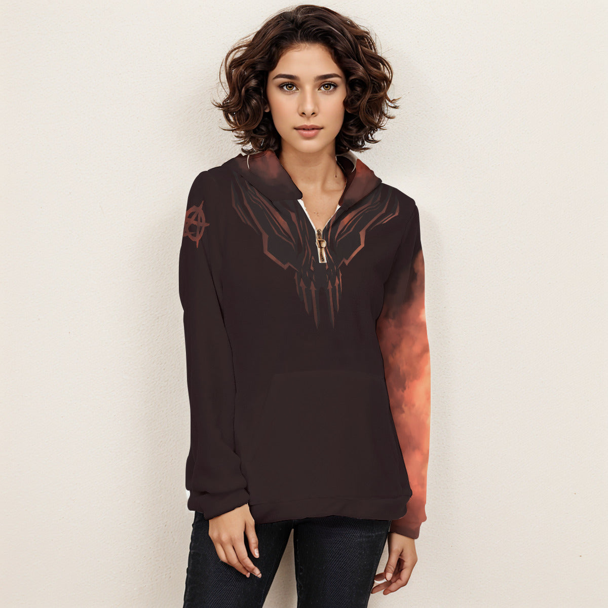 Epic Metal Women's Borg Fleece Hoodie With Half Zip