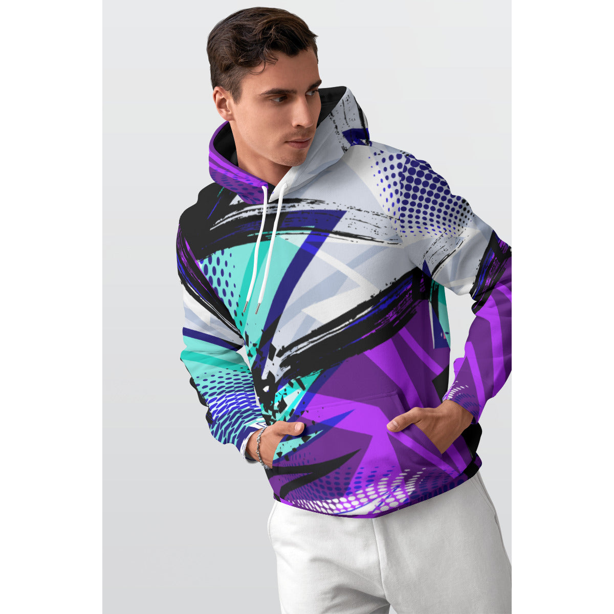 All-Over Print Men's Thicken Pullover Hoodie MH0005